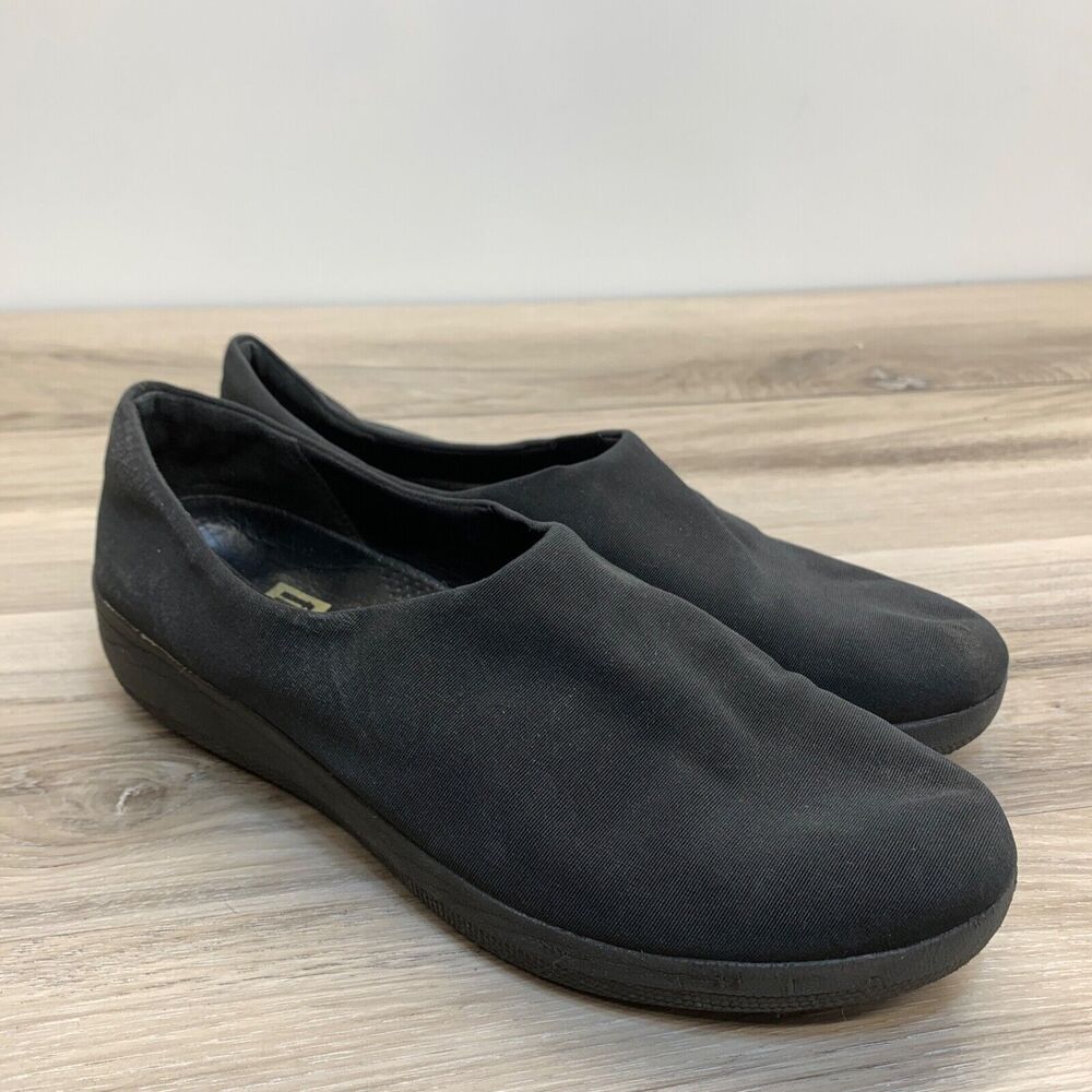 FitFlop Women's Superskate Uberknit Loafers Stretch Slip On Black - Size 9 M US‎